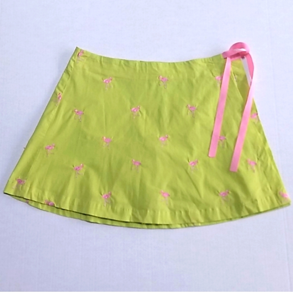 KEY WEST ❤️ Green & Pink Flamingo Wrap Skort! DARLING!